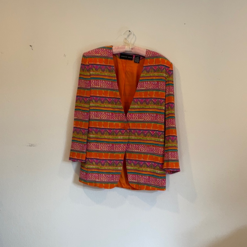 August silk orange jacket